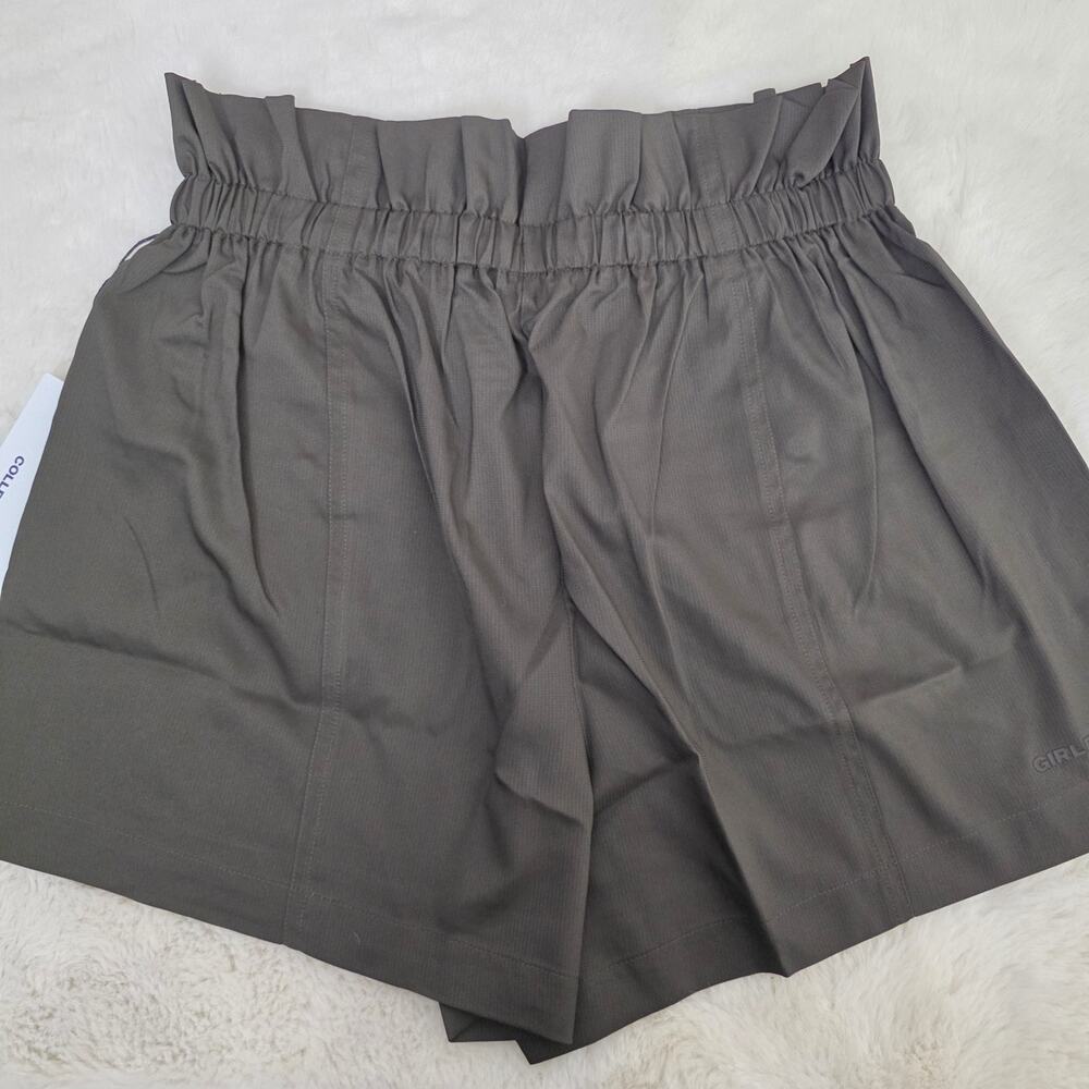 NWT Girlfriend Collective Mercer Camp High Waist Paperbag Short Raven Small - Picture 5 of 9
